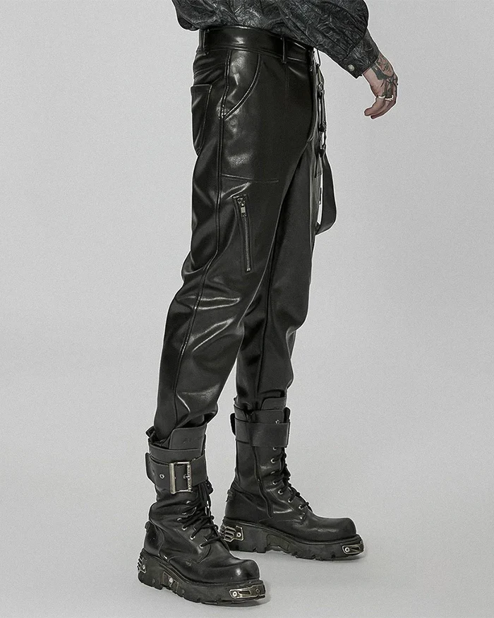 Cyberpunk leather pants ’Rumo’ - TECHWEAR STORM™