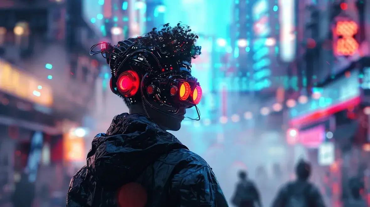 man in techwear outfit with a cyberpunk mask