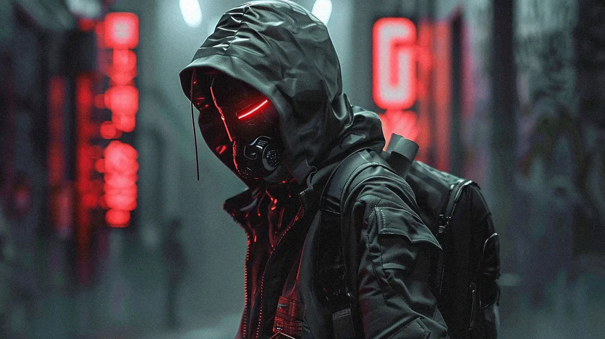 man wearing cyberpunk outfit