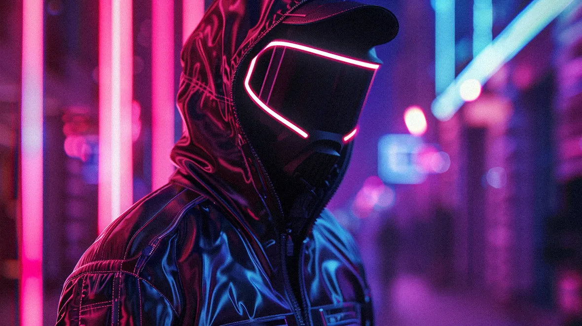 man in cyberpunk outfit