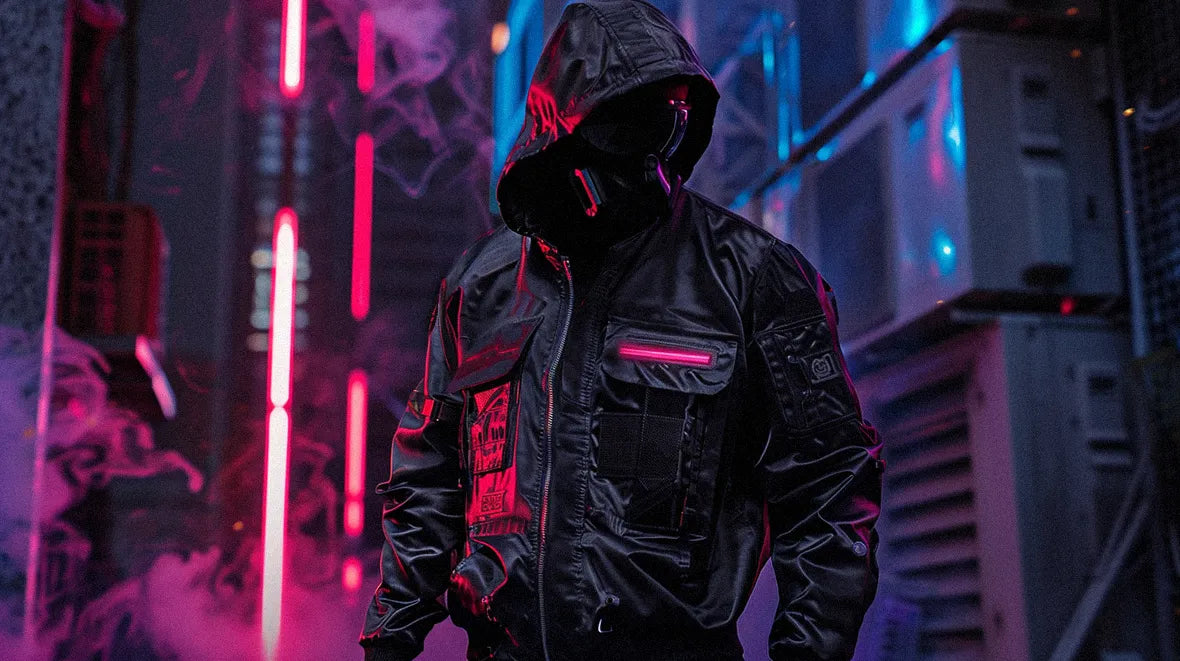 man in cyberpunk outfit