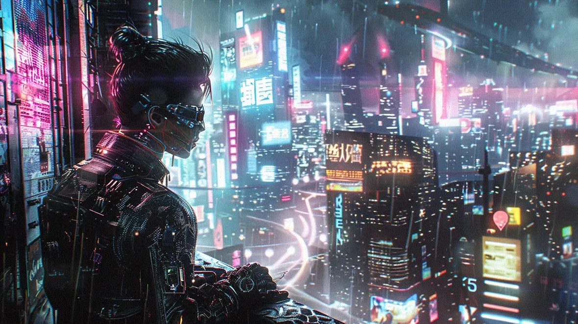 woman in cyberpunk outfit