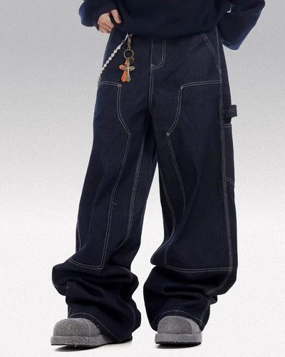 Dark blue baggy jeans ’Magane’ - TECHWEAR STORM™