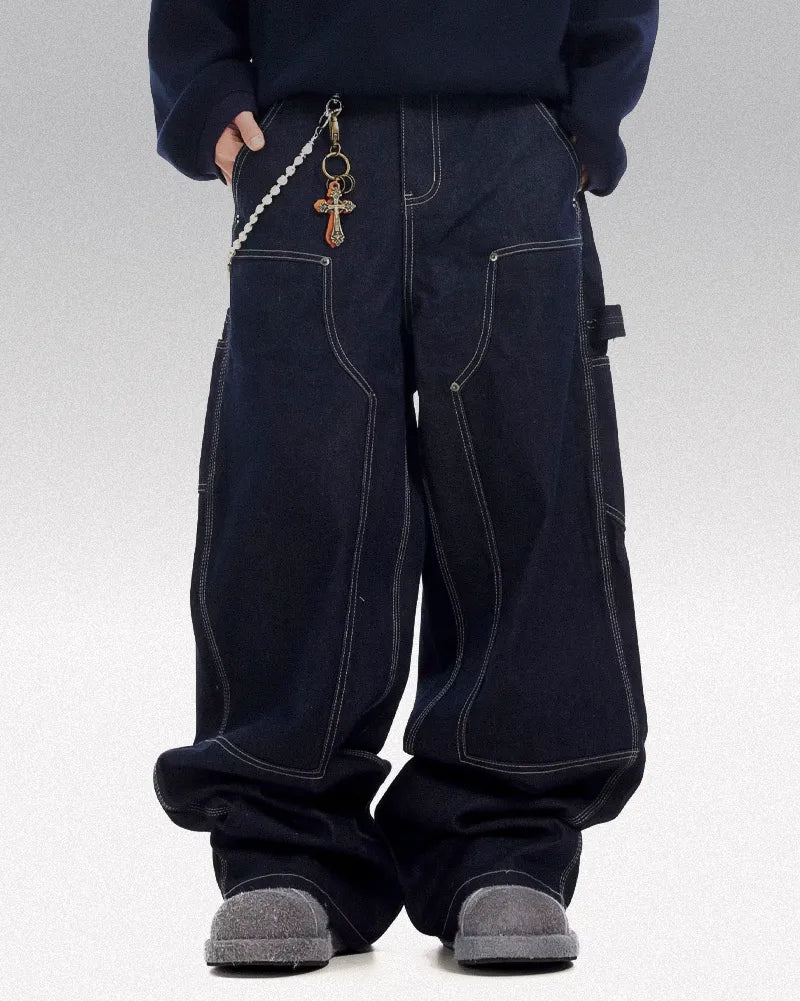 Dark blue baggy jeans ’Magane’ - TECHWEAR STORM™