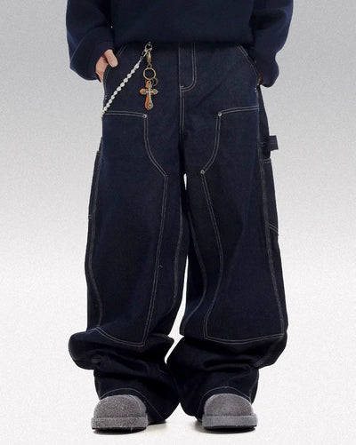 Dark blue baggy jeans ’Magane’ - TECHWEAR STORM™