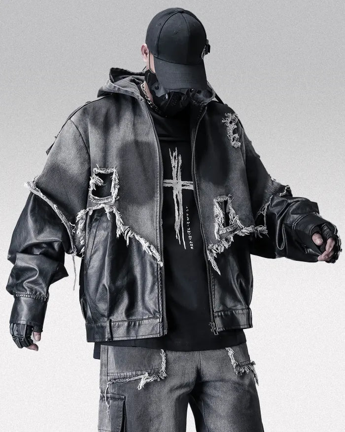 Denim patchwork jacket ’Shaul’