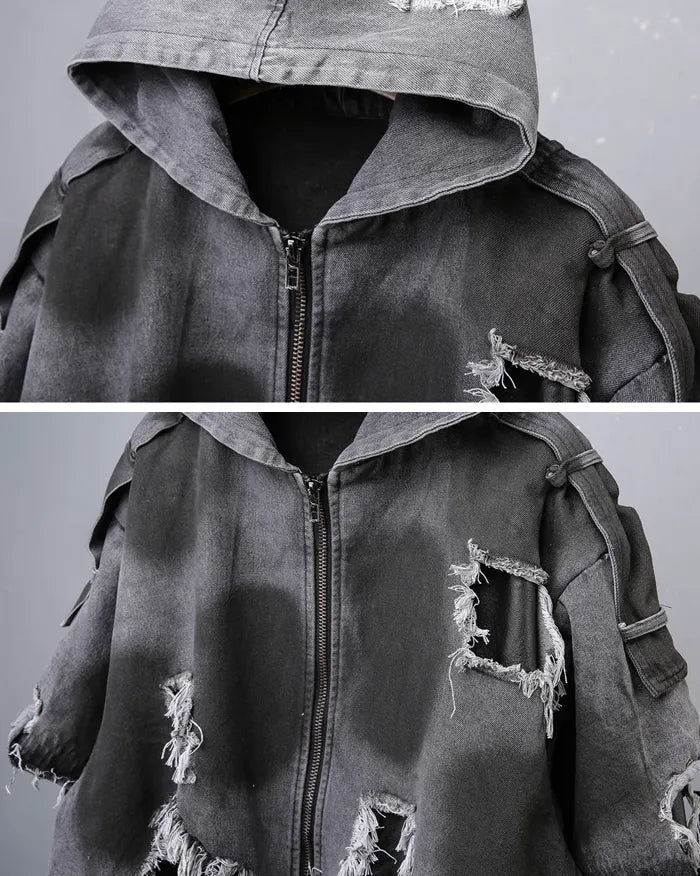 Denim patchwork jacket ’Shaul’
