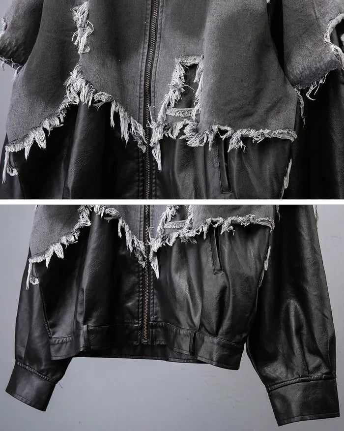 Denim patchwork jacket ’Shaul’