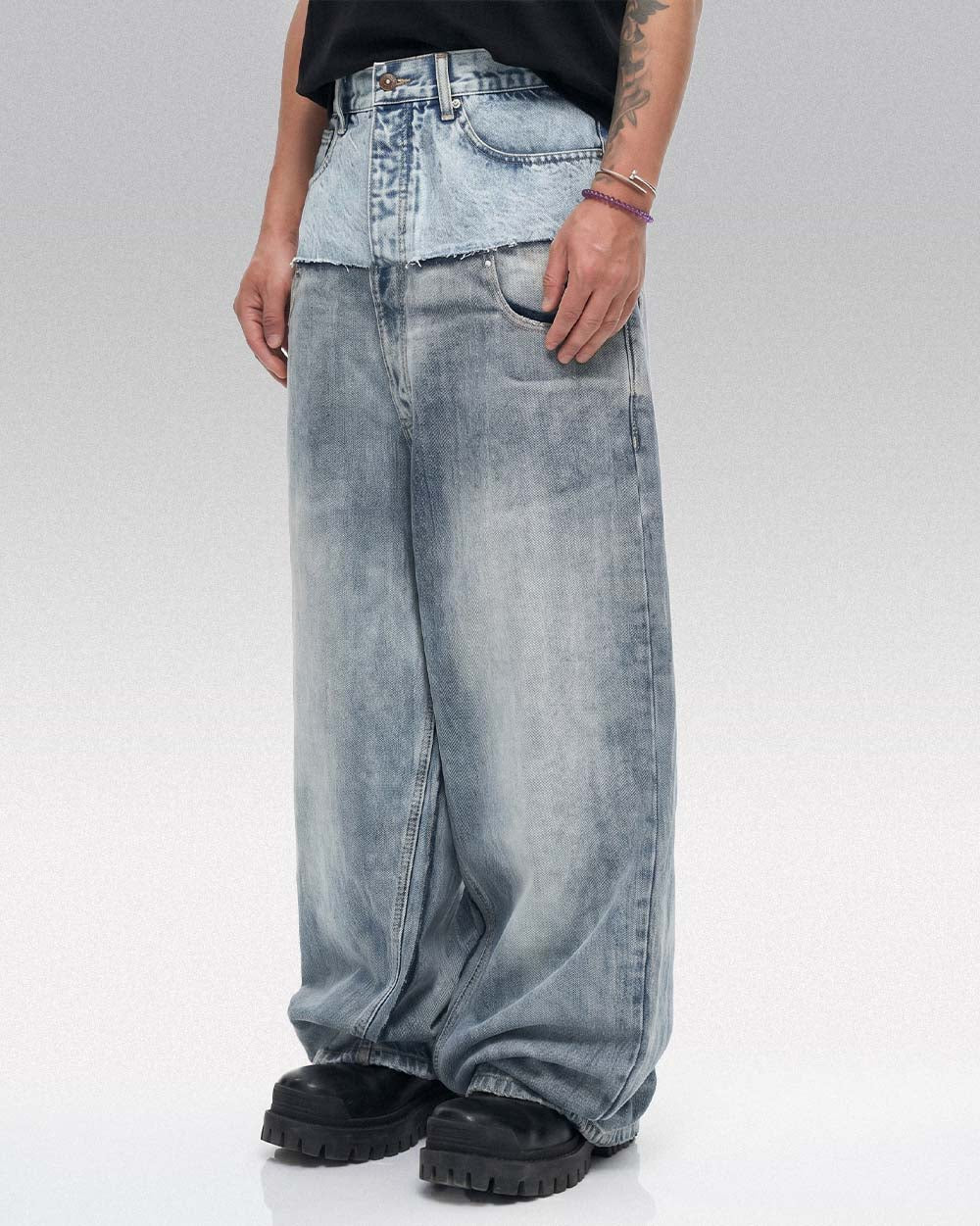Double Layer Jeans ’Kushikino’ - Blue / M