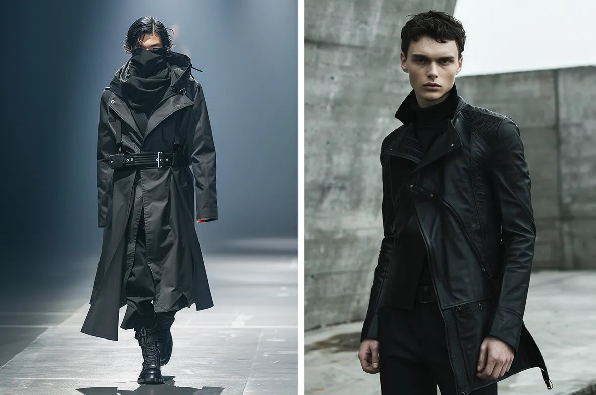 two men in dystopian outfits