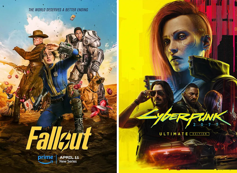 the fallout serie and cyberpunk 2077 video game