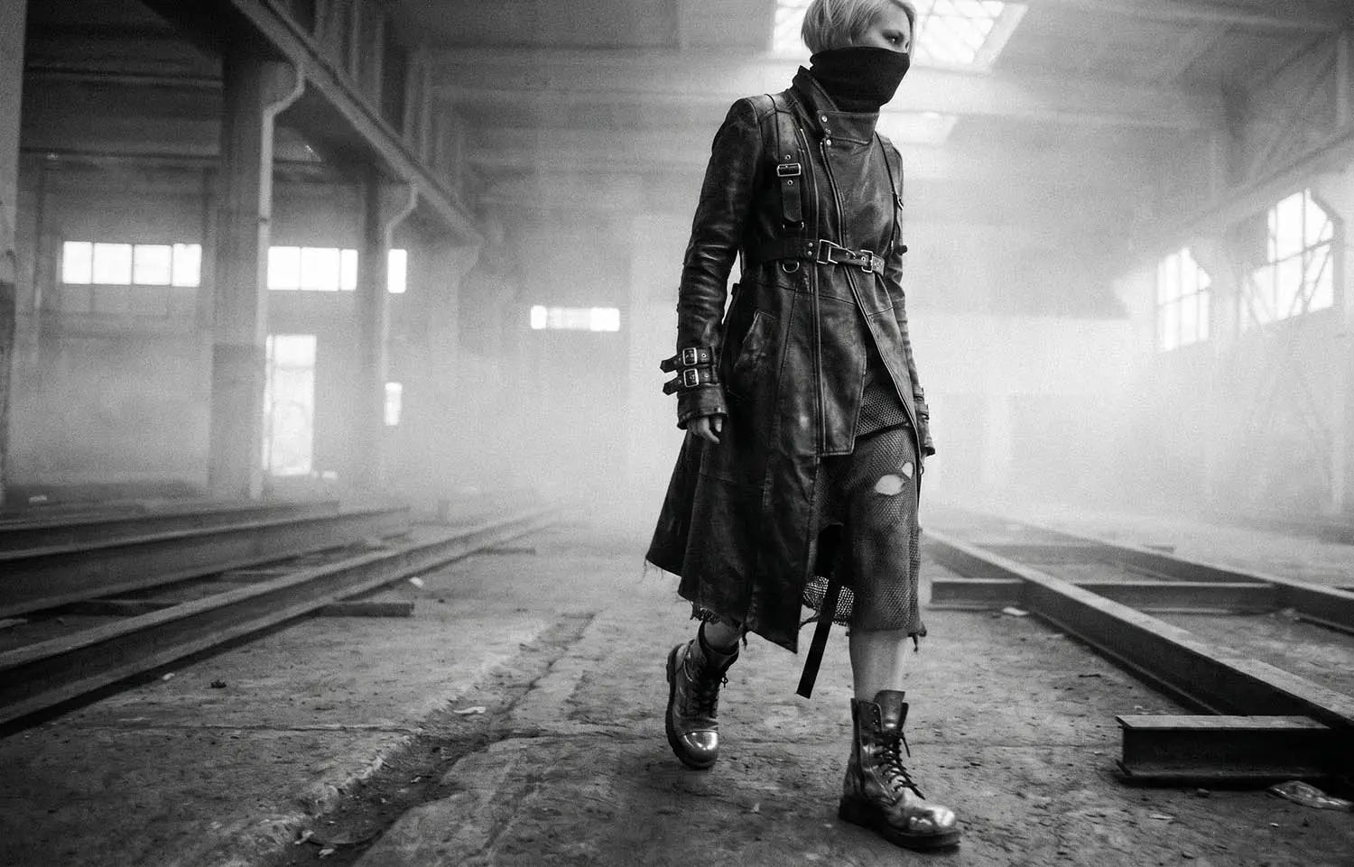 woman in dystopian fashion