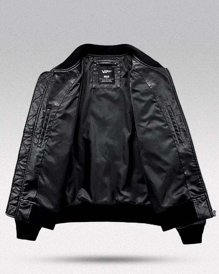 Faux leather bomber jacket ’Kaide’ - TECHWEAR STORM™