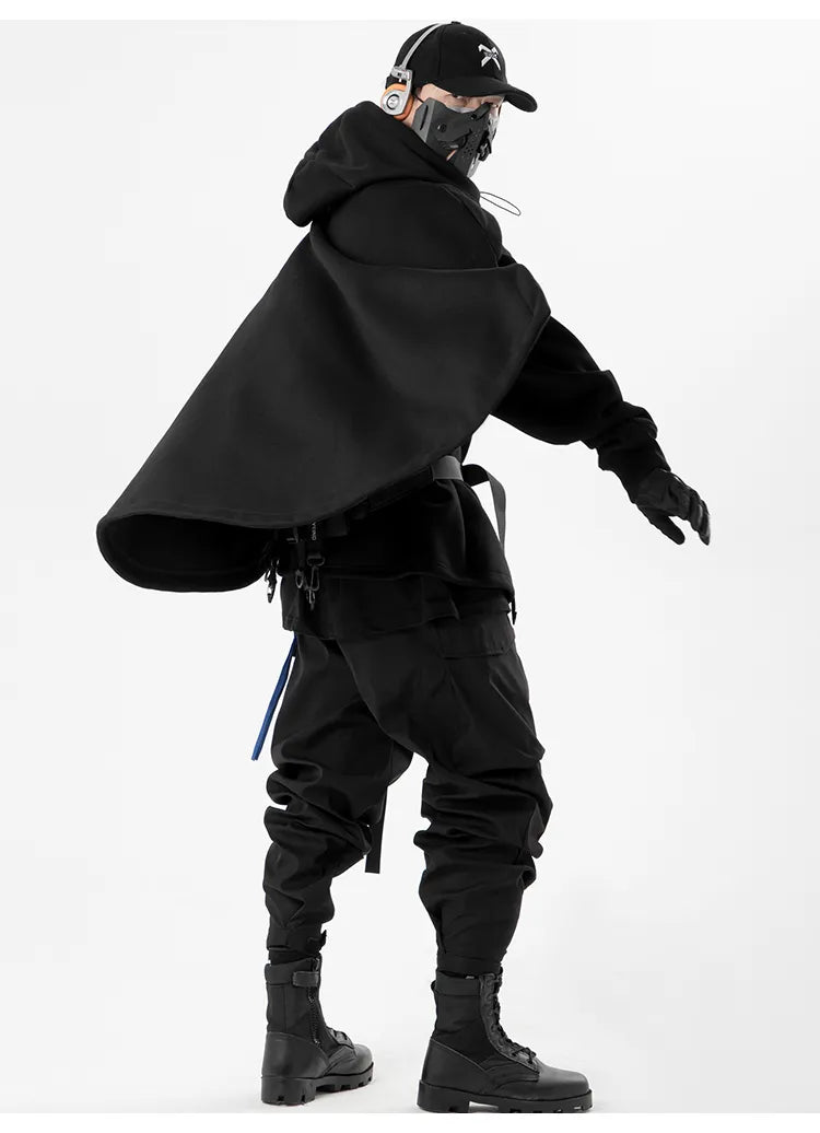 The amazing "Hachi" techwear hoodie in black color