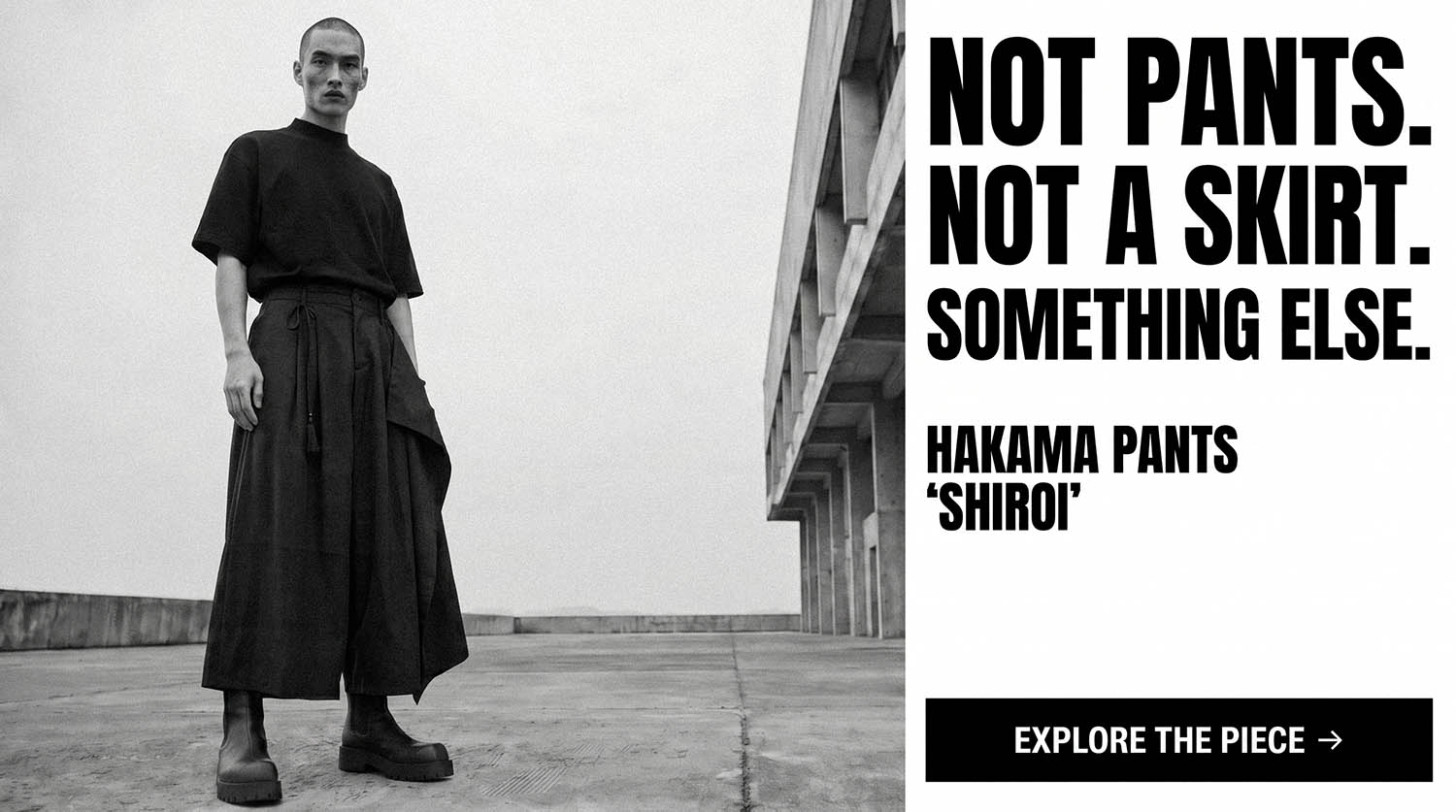 man in Hakama pants "Shiroi"