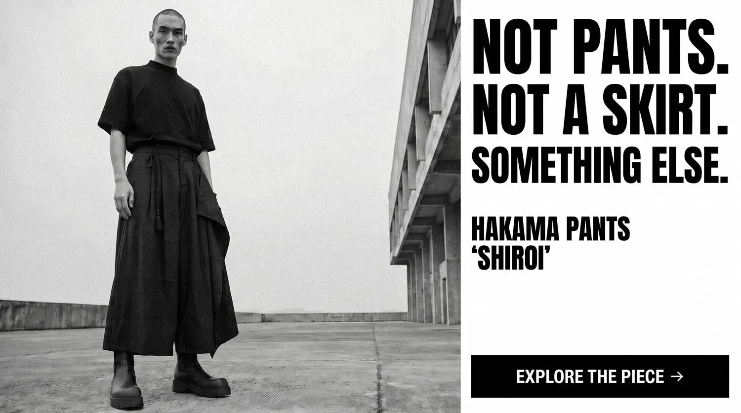 man in Hakama pants "Shiroi"
