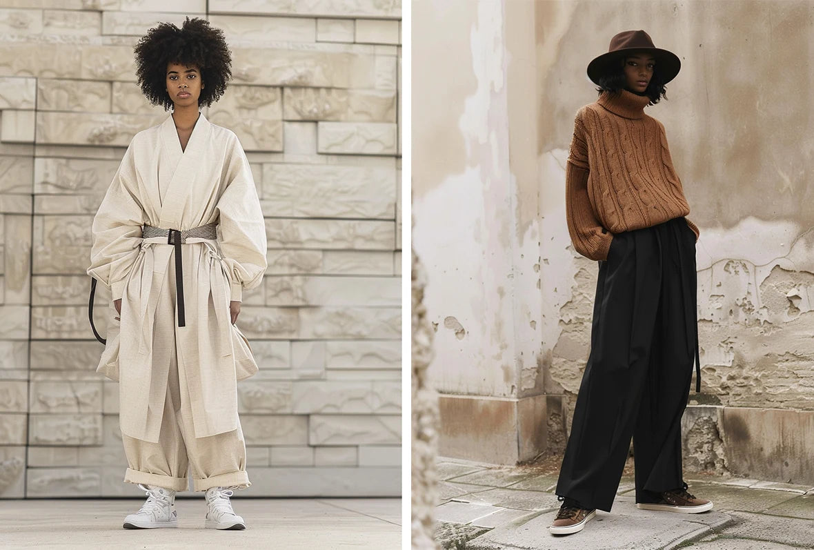 2 women wearing hakama pants