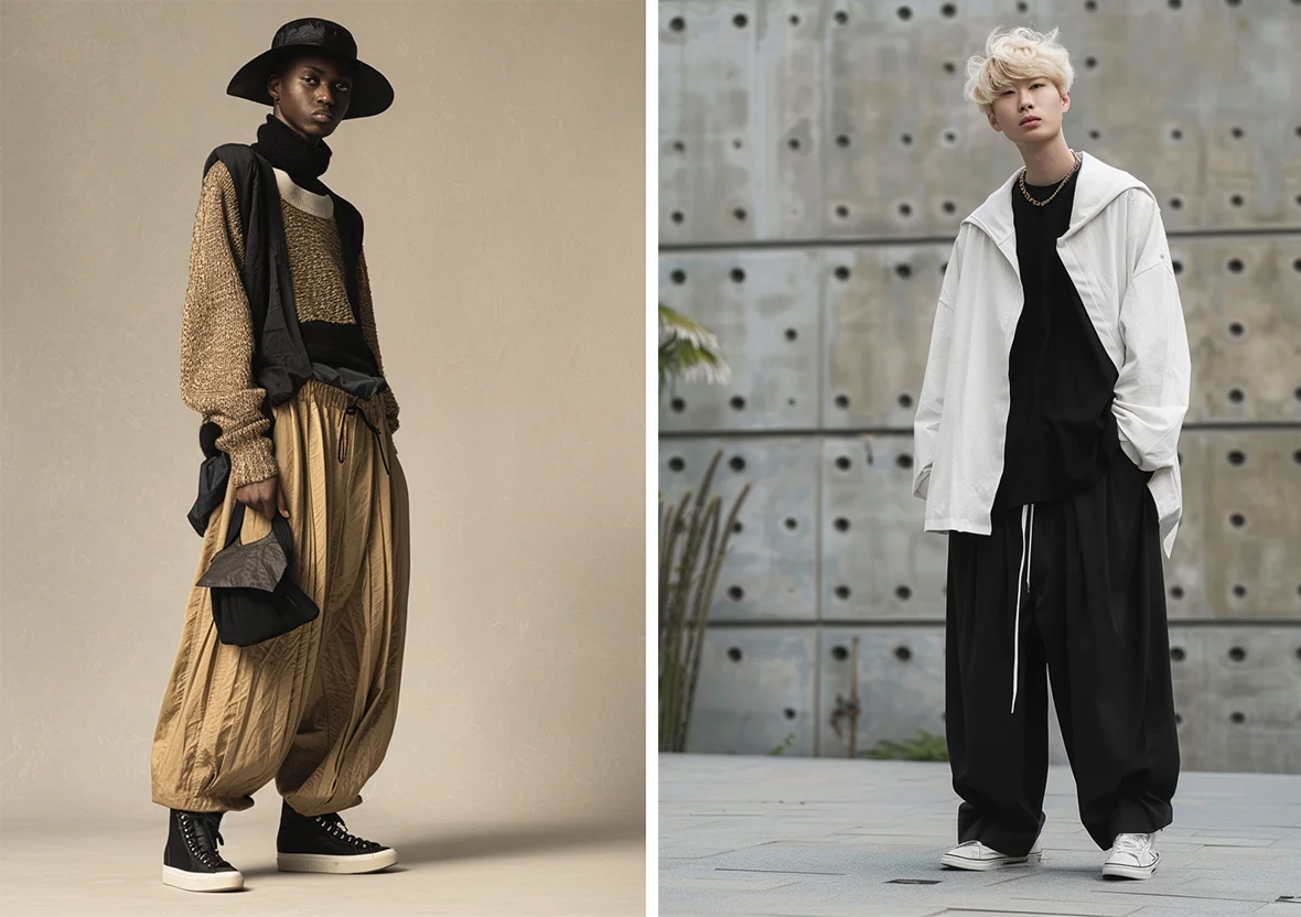 2 men in hakama pants