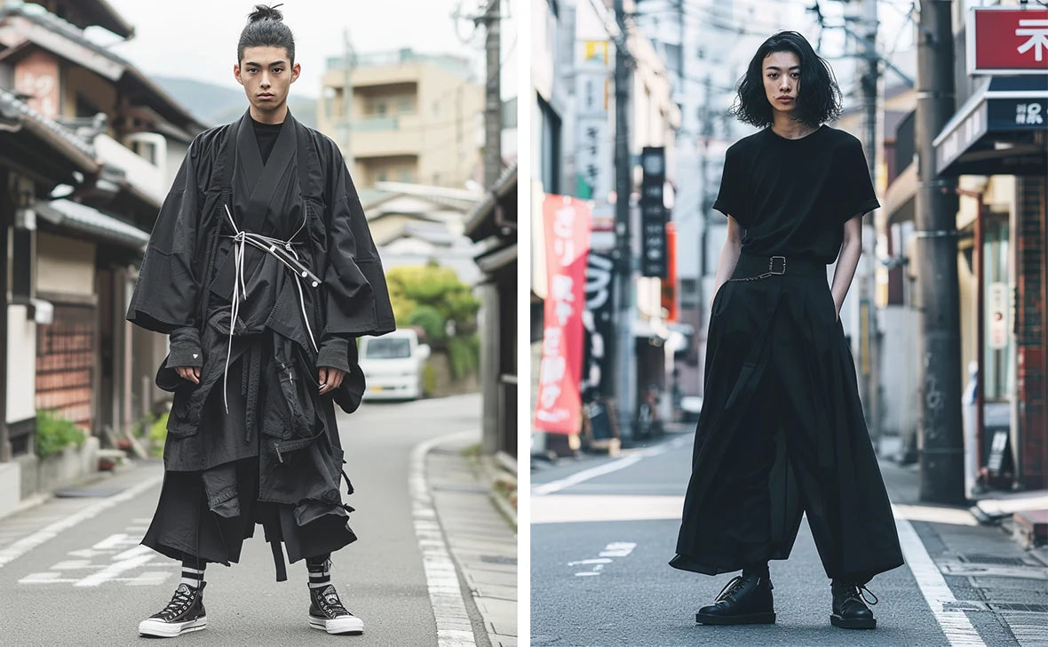 2 men wearing japanese hakama pants