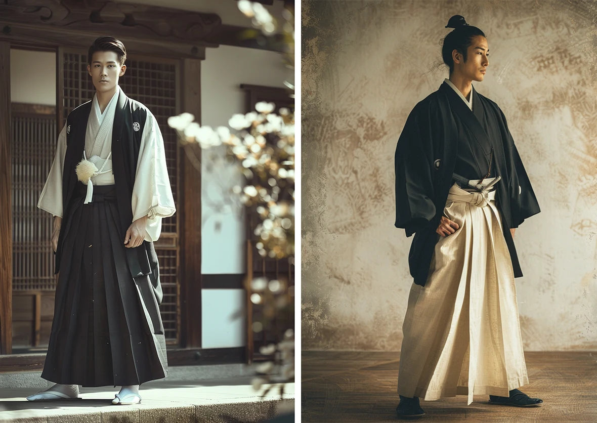 two men wearing hakama pants