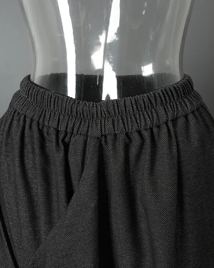 Japanese wide leg pants women ’Suyama’ - dark gray