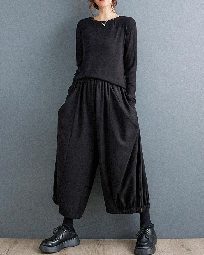 Japanese wide leg pants women ’Suyama’ - TECHWEAR STORM™