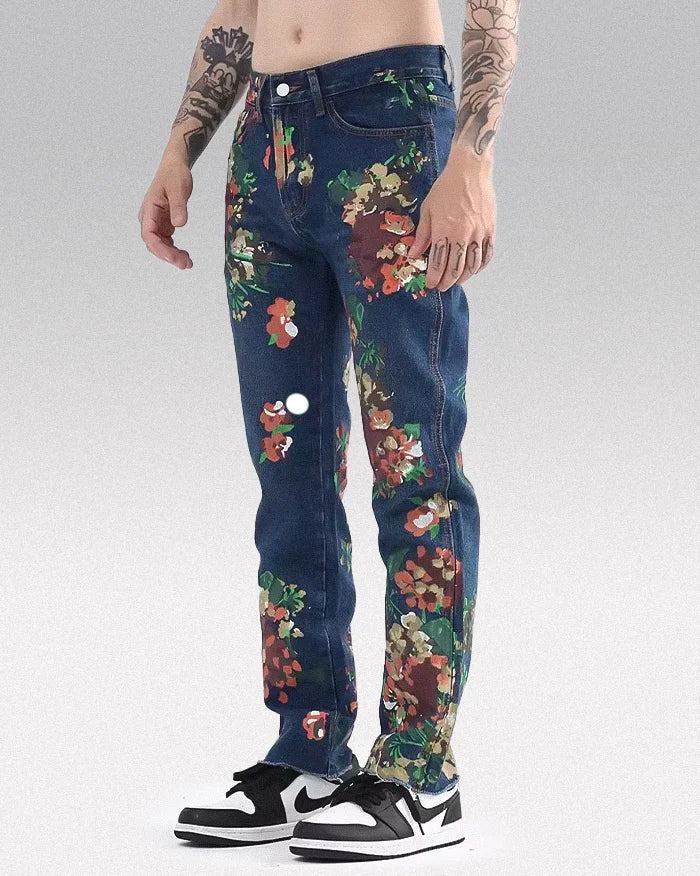 Jeans floral print ’Ninohe’ - TECHWEAR STORM™