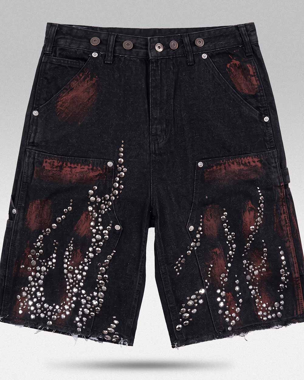 Jorts with rhinestones ’Drexil’ - Black / S