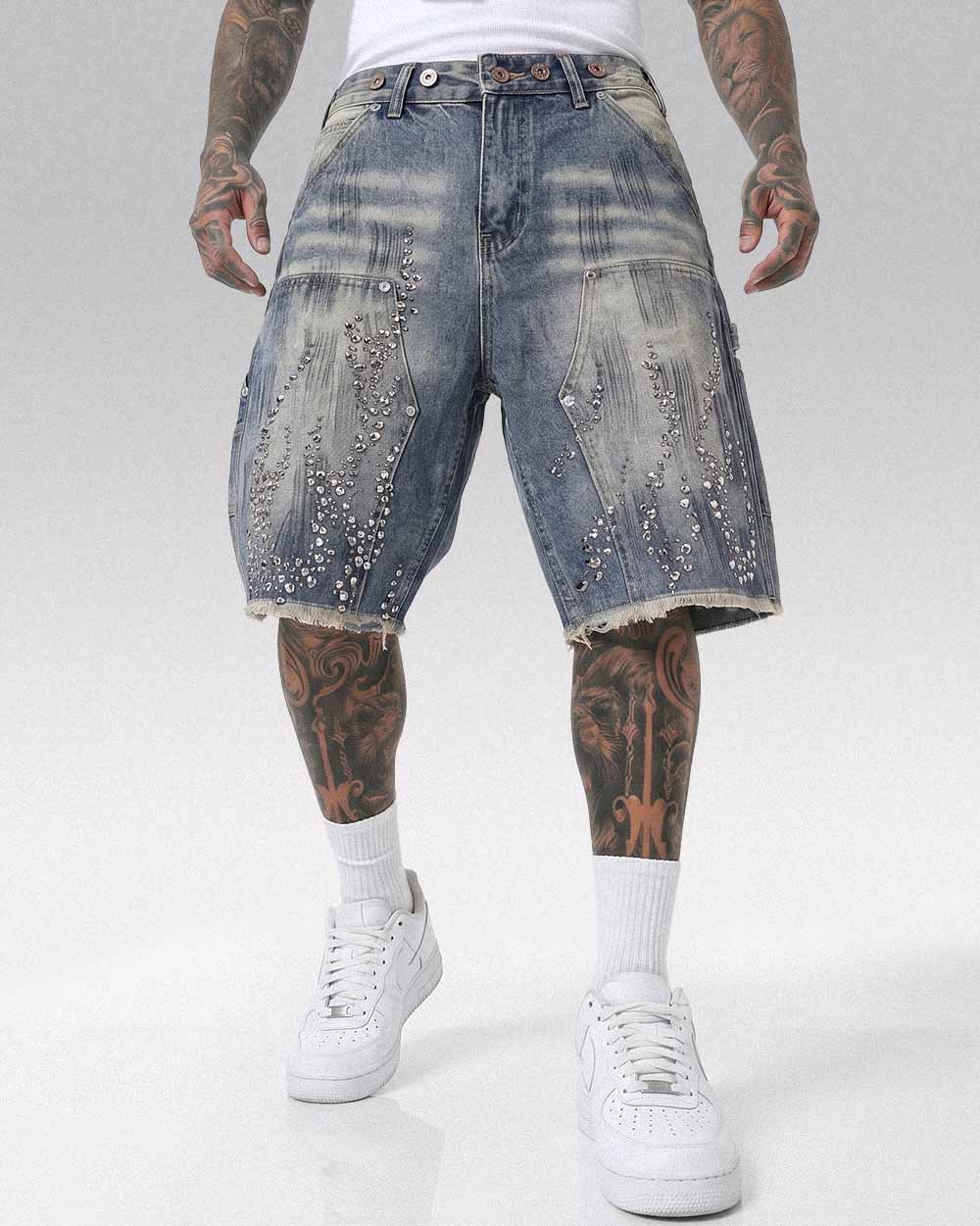 Jorts with rhinestones ’Drexil’ - Blue / S