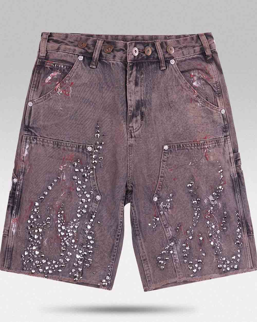 Jorts with rhinestones ’Drexil’ - Red / S