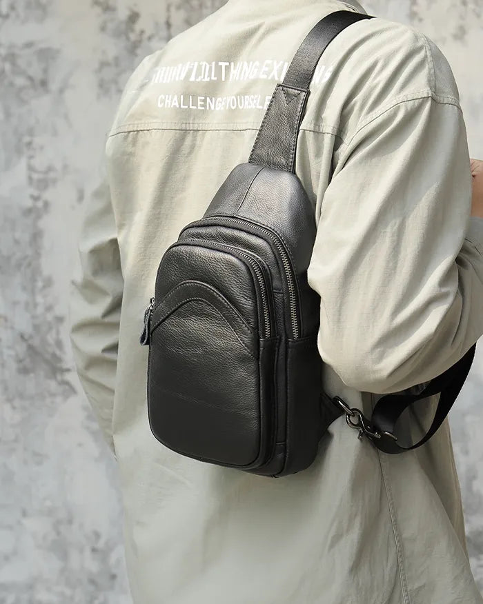 Leather cross body bag ’Kizu’ - TECHWEAR STORM™