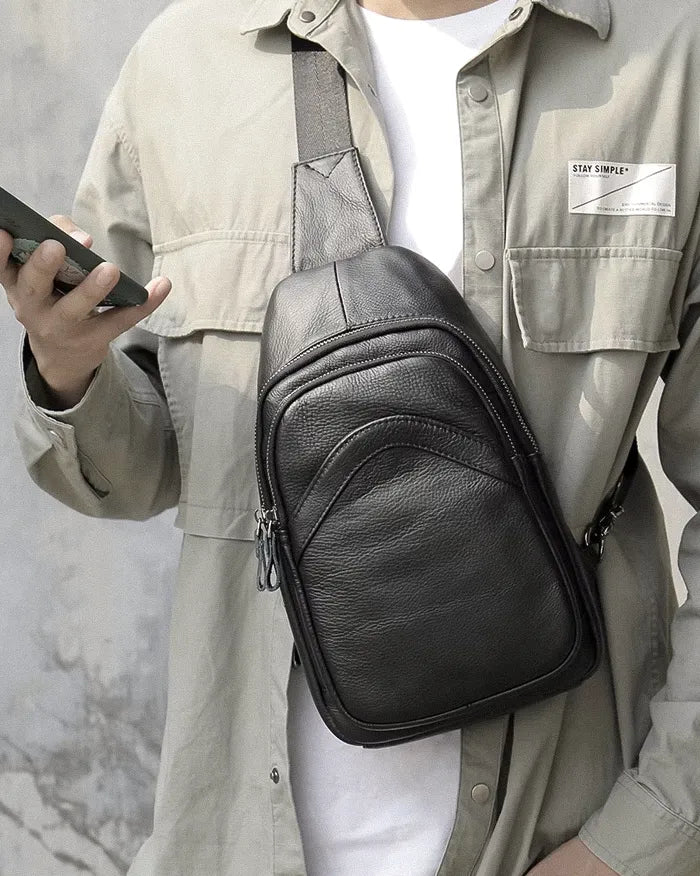 Leather cross body bag ’Kizu’ - TECHWEAR STORM™