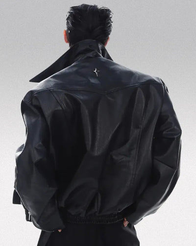 Leather cyberpunk jacket ’Tsuzu’ - TECHWEAR STORM™