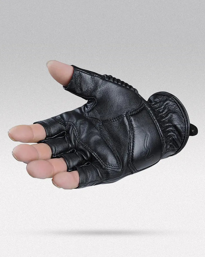 Leather Fingerless Gloves ’Bukyo’ - TECHWEAR STORM™