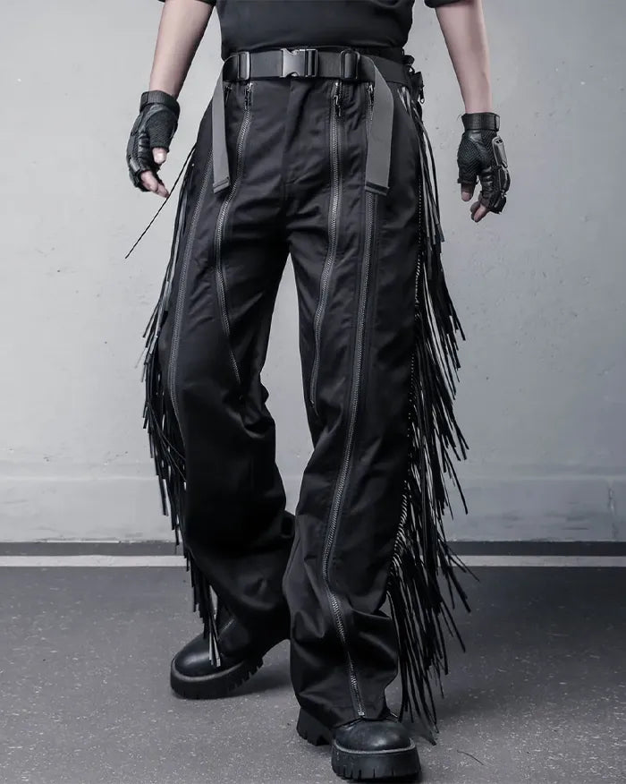 Leather Tassel pants ’Kasha’ - M