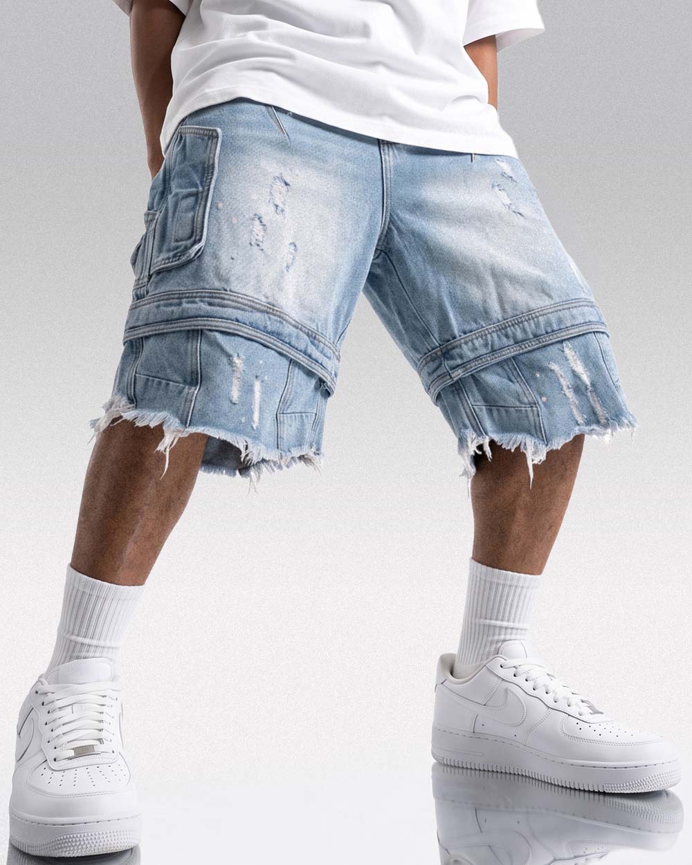 Men denim jorts ’Doryu’ - M