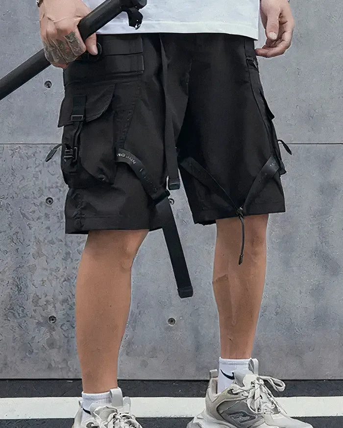 Mens black cargo shorts ’Misawa’ - TECHWEAR STORM™