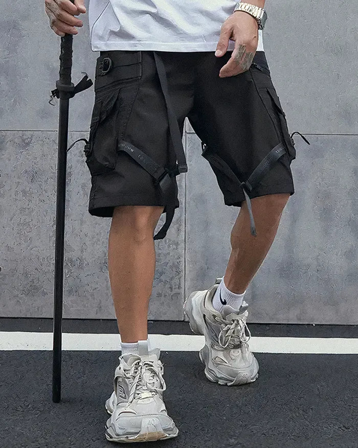 Mens black cargo shorts ’Misawa’ - TECHWEAR STORM™