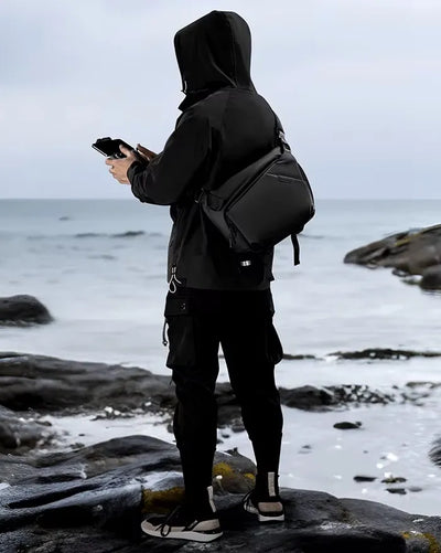 Messenger bag black ’Higarashi’ - TECHWEAR STORM™