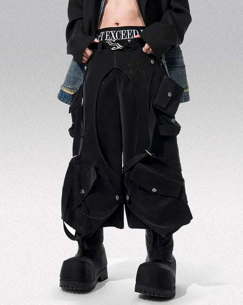 CATCHER バスケットボールパンツ 黒baggy opium y2khedi opium-shorts-xizor-techwear-