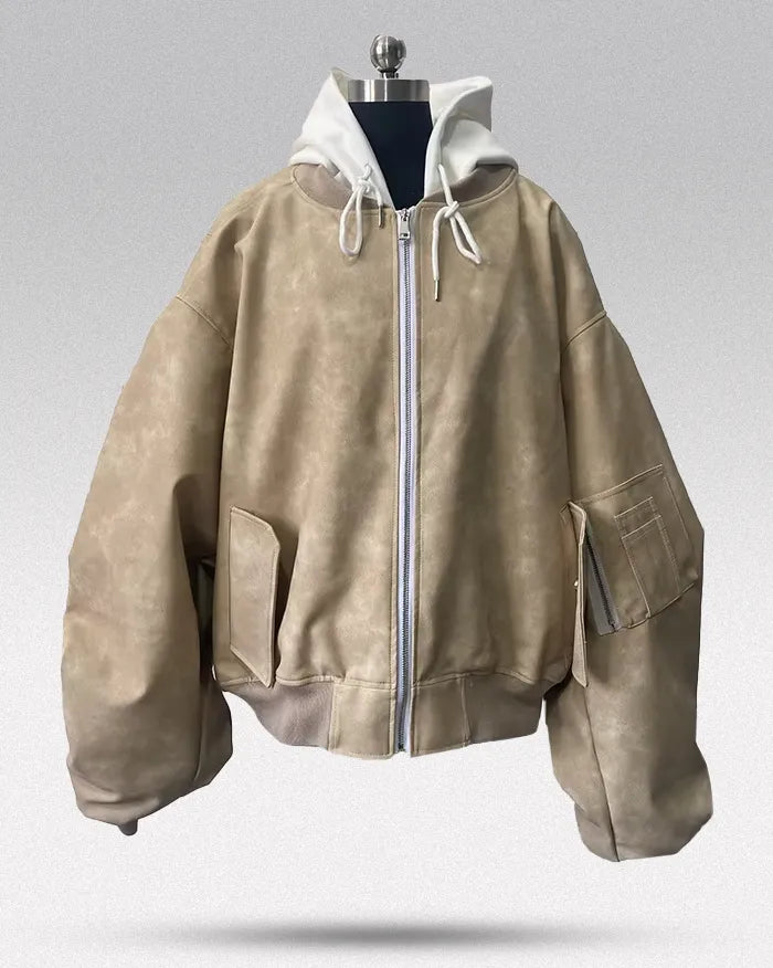 Oversize vintage leather jacket ’Yakato’ - TECHWEAR STORM™