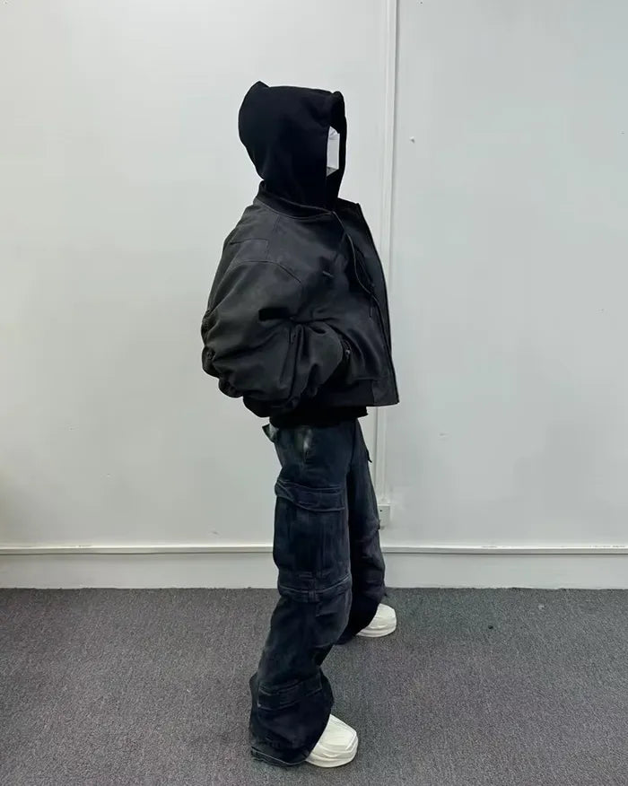 Oversize vintage leather jacket ’Yakato’ - TECHWEAR STORM™