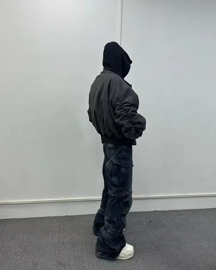 Oversize vintage leather jacket ’Yakato’ - TECHWEAR STORM™