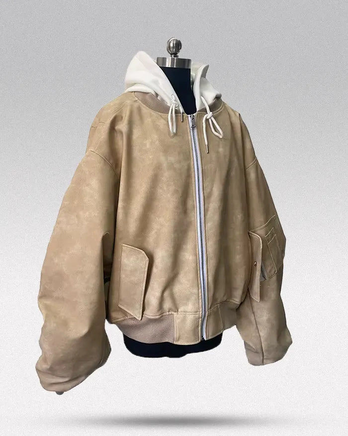 Oversize vintage leather jacket ’Yakato’ - TECHWEAR STORM™