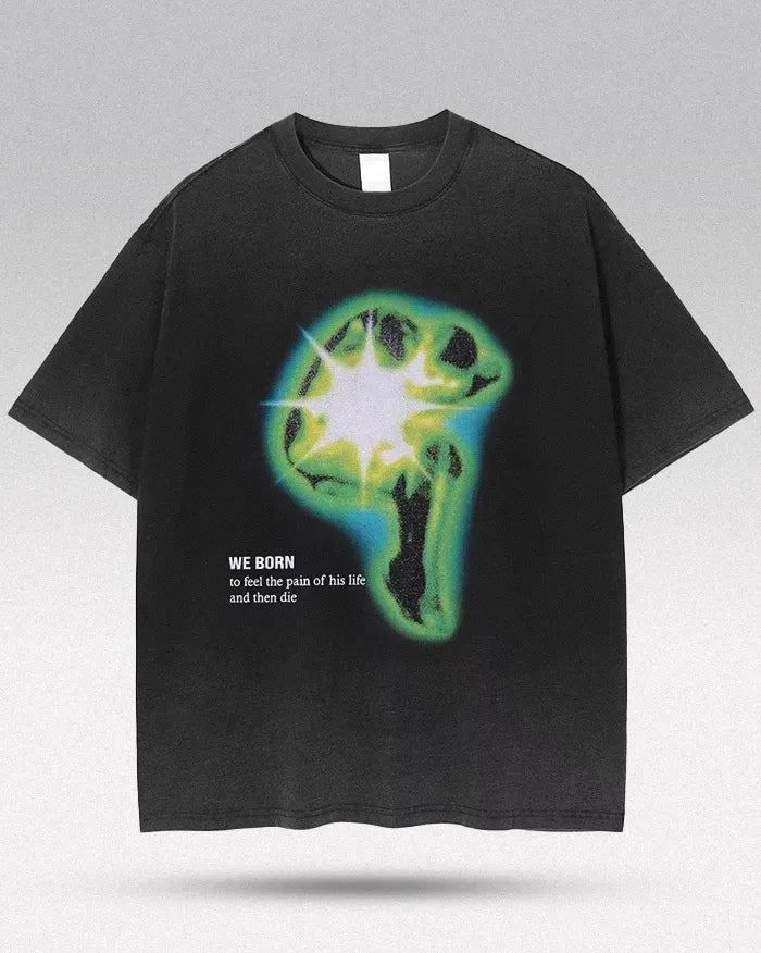 Oversized graphic tee ’Xylo’ Washed Black / S