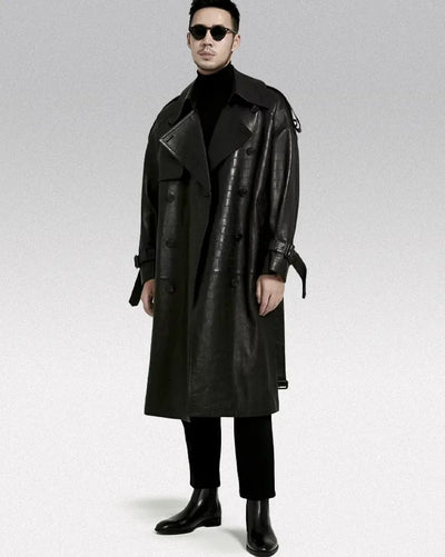 PU leather trench coat ’Wakima’ - TECHWEAR STORM™