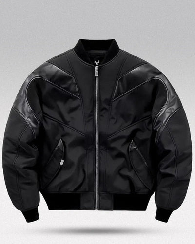 PU Patchwork bomber jacket ’Masendai’ - TECHWEAR STORM™