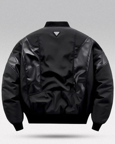 PU Patchwork bomber jacket ’Masendai’ - TECHWEAR STORM™