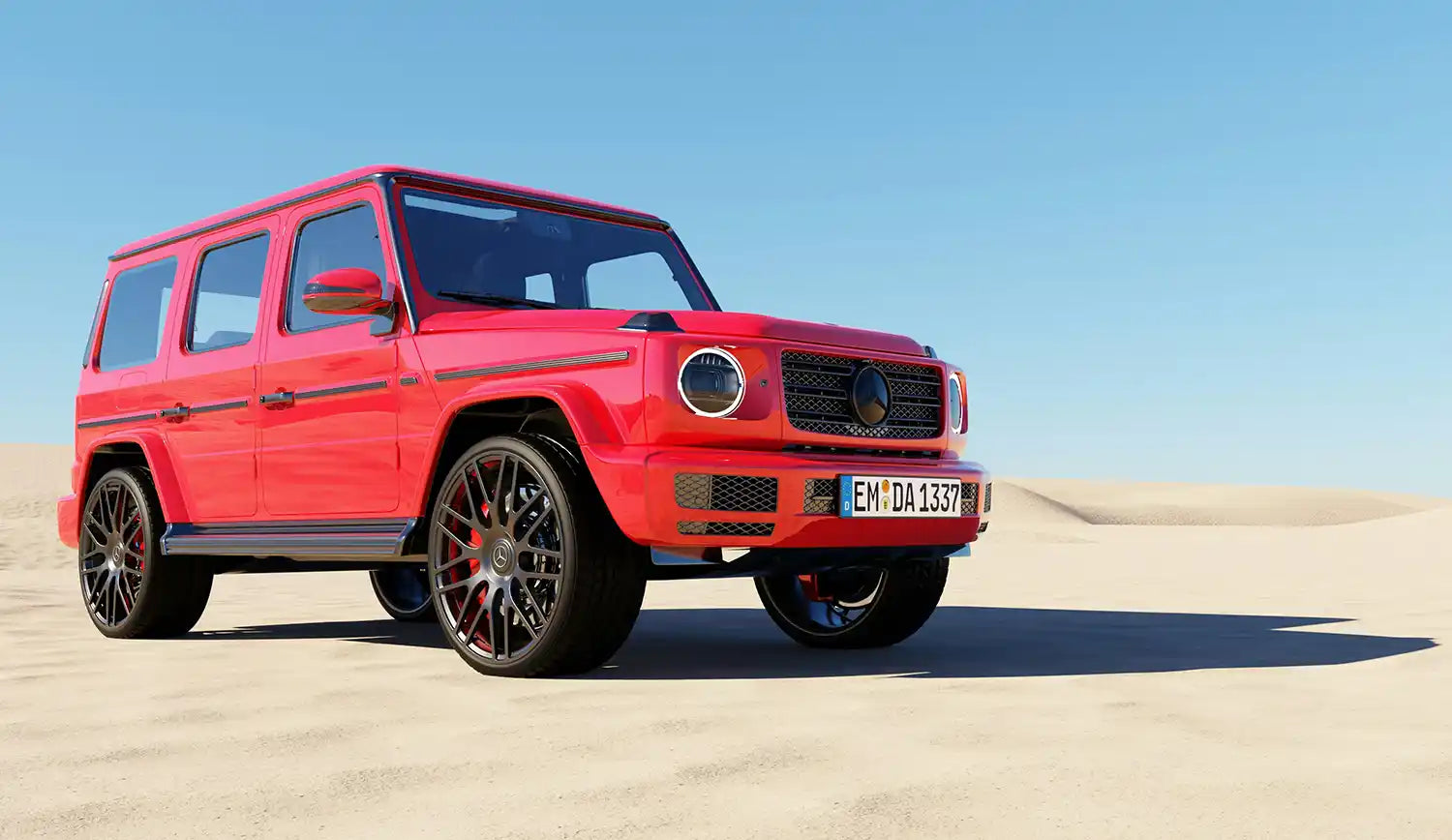 a red mercedes G63
