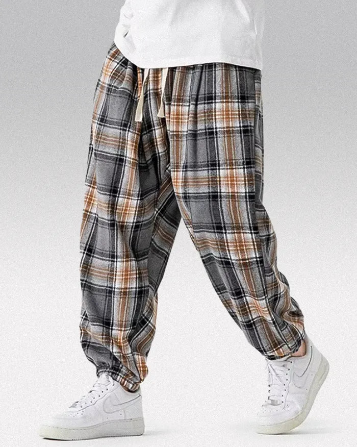 Retro Plaid Pants ’Goyama’ - TECHWEAR STORM™